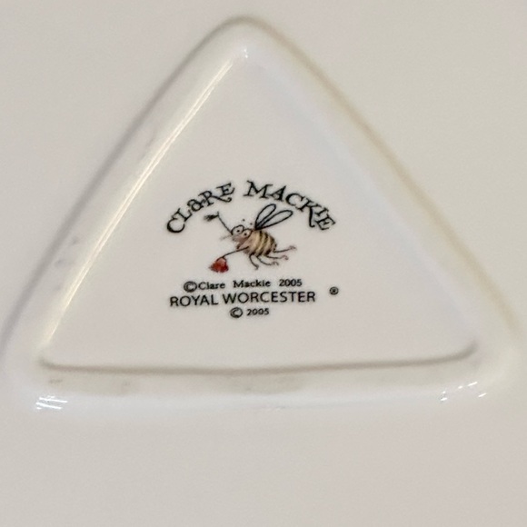 🎄🌟2xHP🌟VTG 2005 Royal Worcester Porcelain 2  Piece Chip & Dip Plate Mackie - Picture 11 of 11